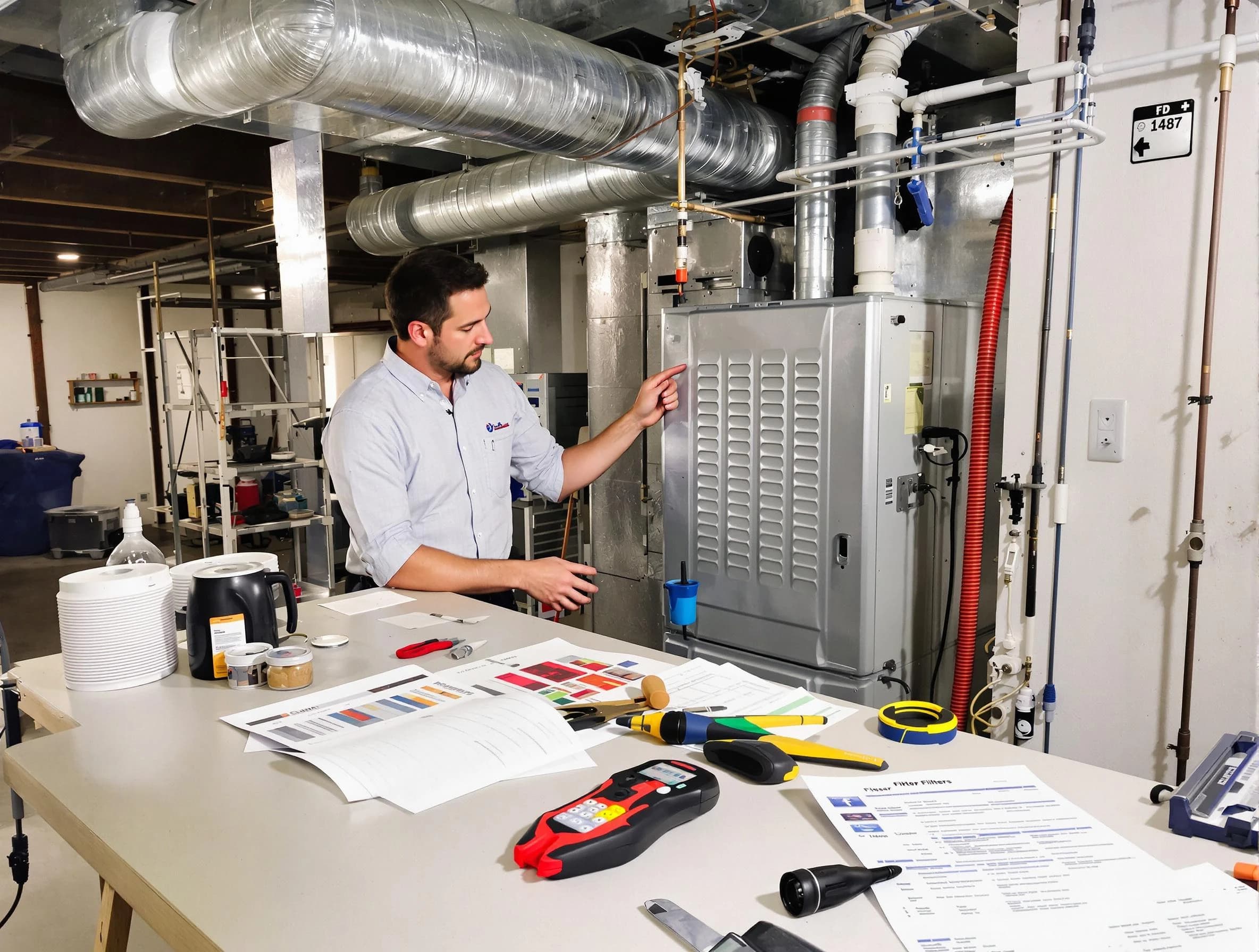 Emporia Air Duct Cleaning inspector conducting detailed filter system evaluation using professional diagnostic tools in Emporia