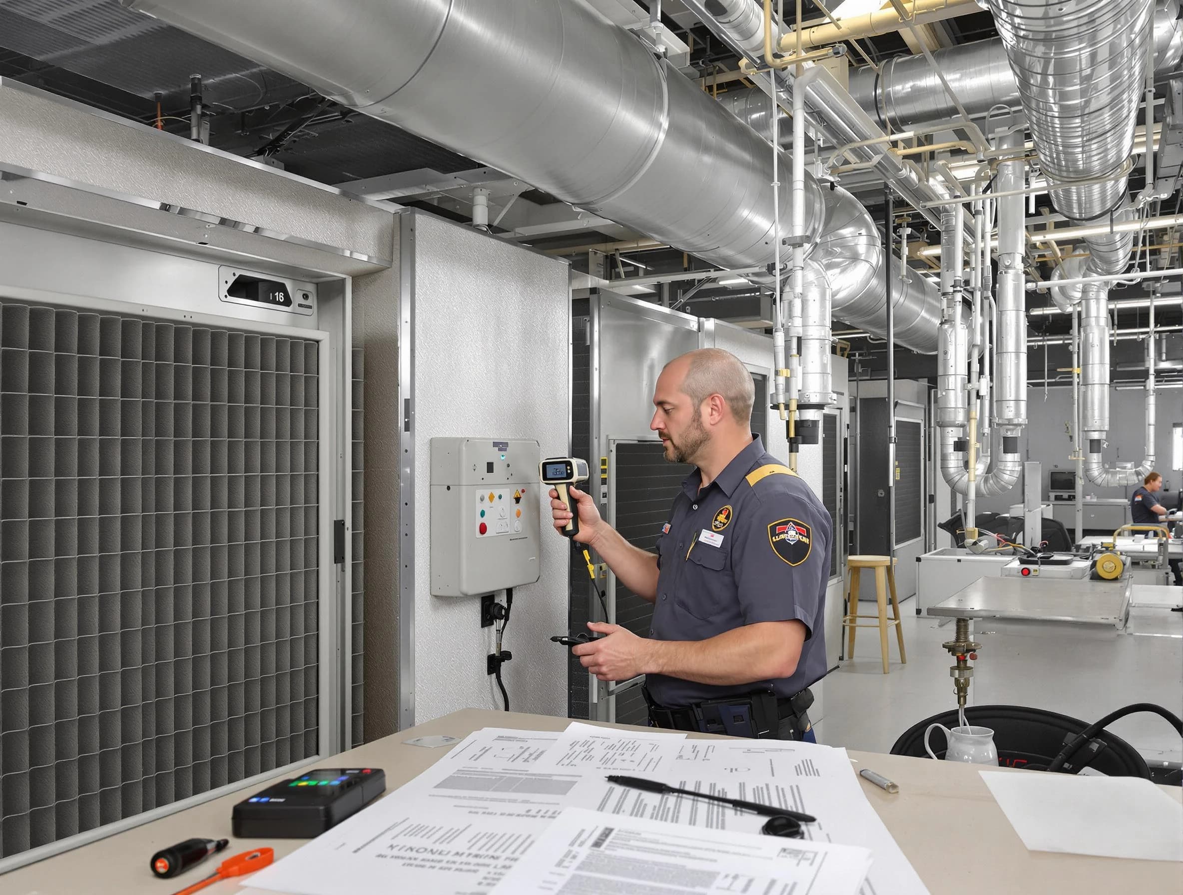 Professional filter system inspection by Emporia Air Duct Cleaning in Emporia