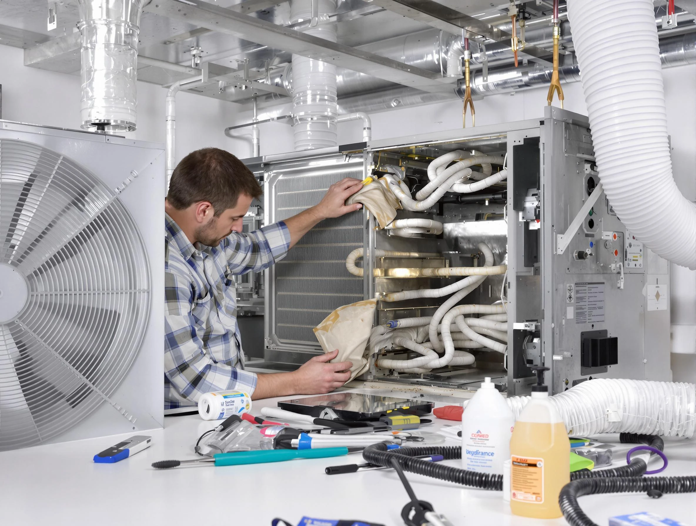 Emporia Air Duct Cleaning specialist performing precision AC coil cleaning in Emporia