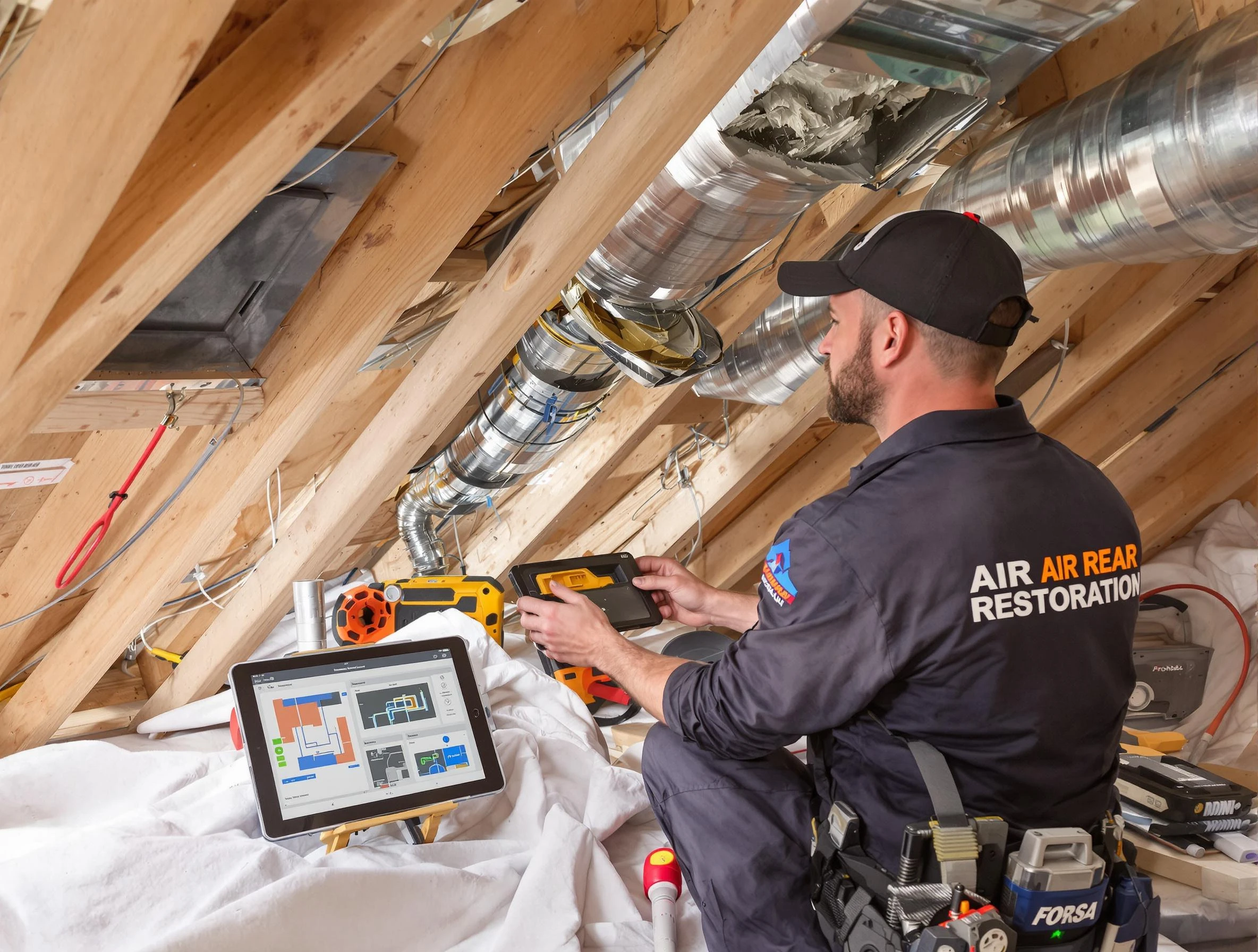 Emporia Air Duct Cleaning technician performing precise duct repair work in Emporia