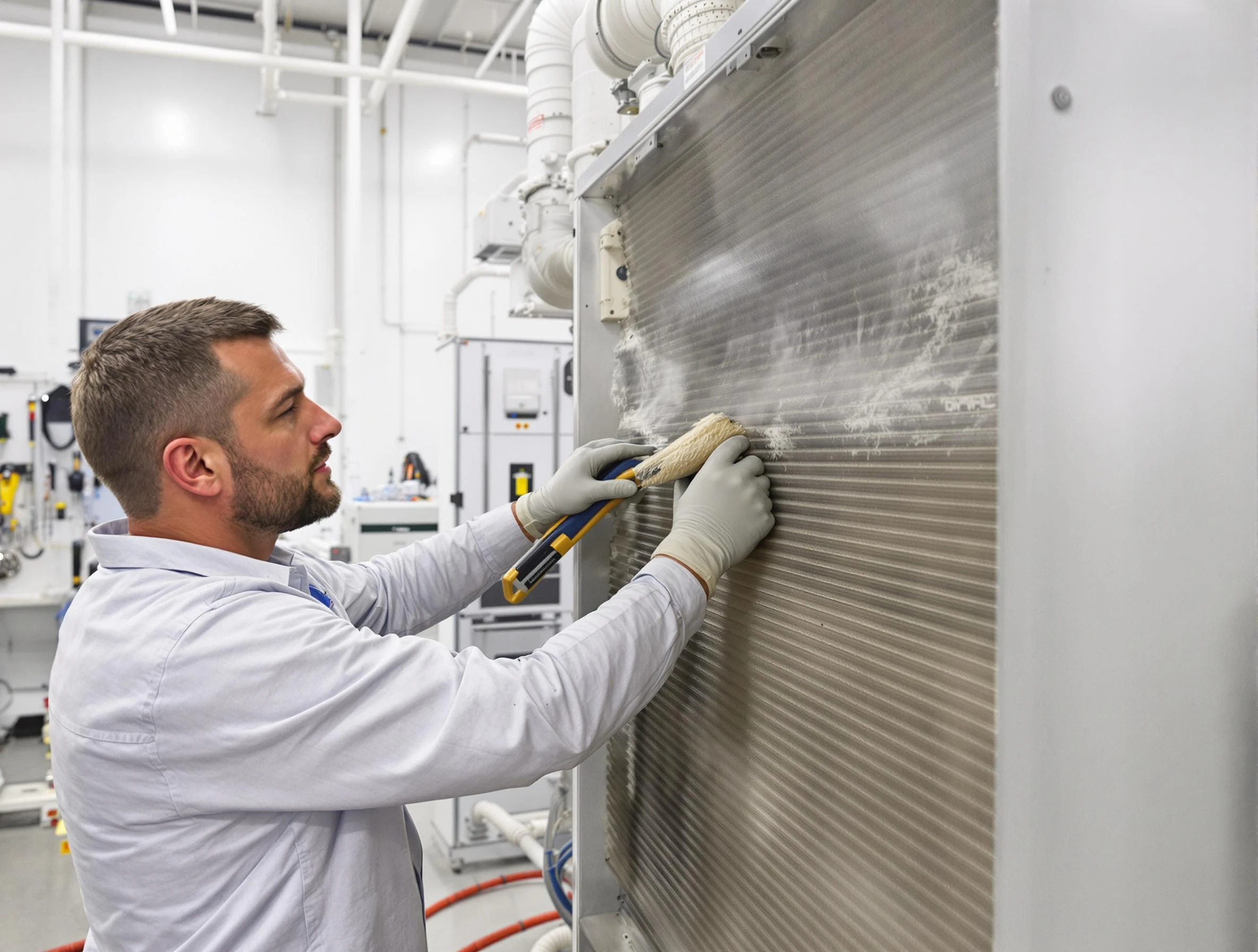 Emporia Air Duct Cleaning technician performing precision commercial coil cleaning at a Emporia business