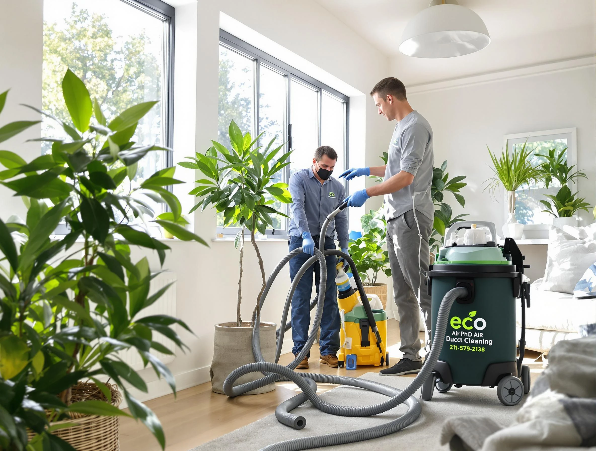 Emporia Air Duct Cleaning technician performing eco-friendly duct cleaning using sustainable methods in Emporia