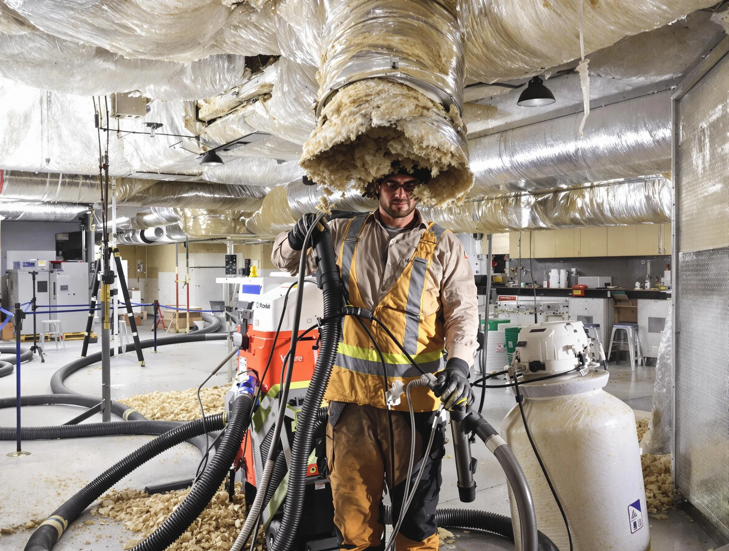 Professional vacuum insulation removal by Emporia Air Duct Cleaning expert in Emporia